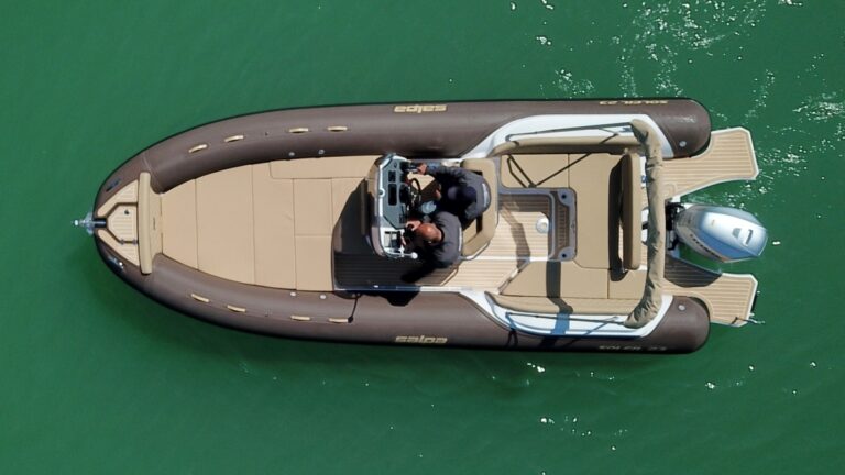 Private boat departing the Tigullio Gulf near Rapallo