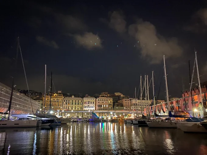Evening return to Genoa Porto Antico