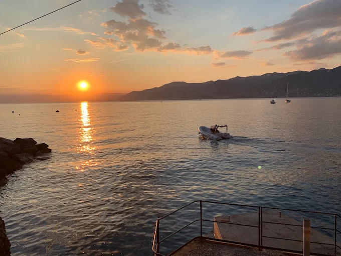Sunset over the Ligurian coast during the evening tour