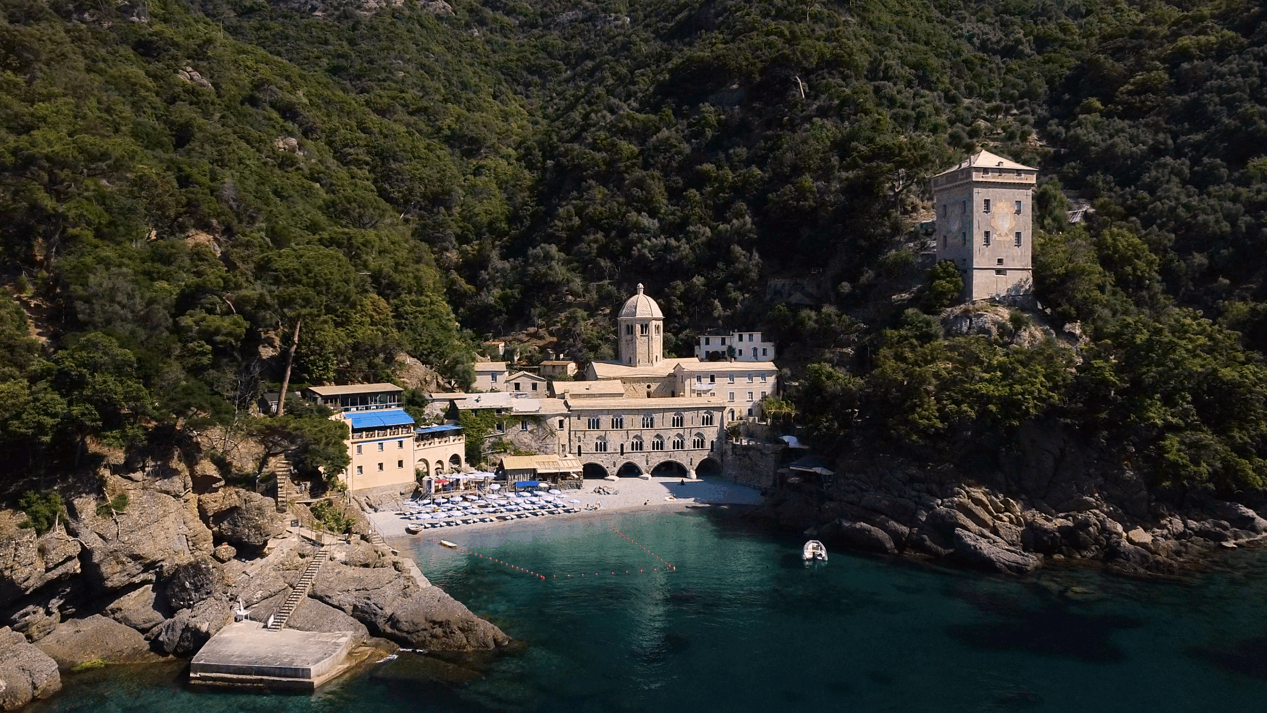 Aerial view of the Ligurian coast
